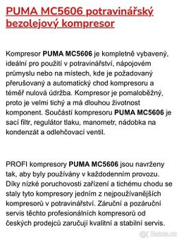 PUMA bezolejový kompresor