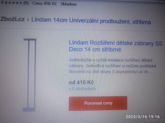 Lindam 14cm Univerzální prodloužení, stříbrná - 1
