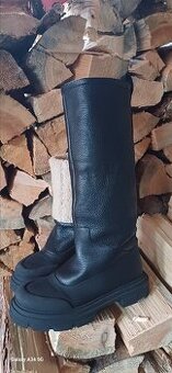 Kožené kozačky Zara - 1