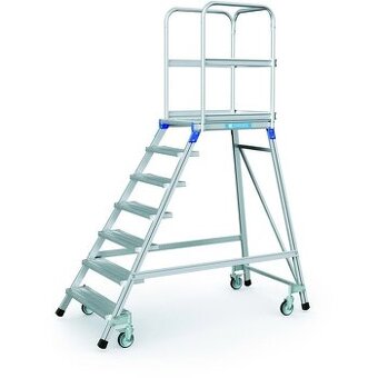 Žebřík podestový pojízdný ZAGRES (profi) 7 stupňů