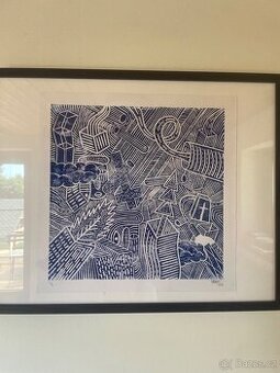 Print-litografie od umělce payosanf 4/4 35x35cm s podpisem - 1