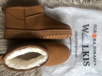 Wolkis 38, zimní boty v hnědé barvě s koziskem