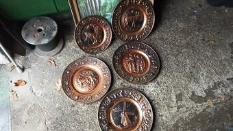 Měděné talire,sklo ,obraz, Lp desky