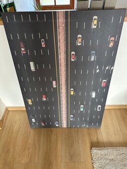 Obraz silnice s auty 100x70 cm