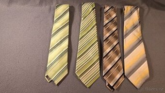 Kravaty - zelená, hnedá, žltá - 1