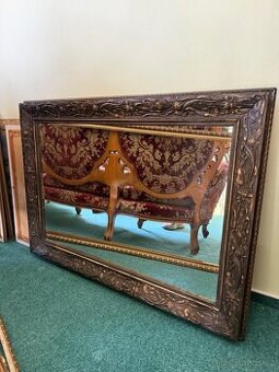 Velké starožitné secesní nástěnné zrcadlo