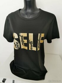 Dámské černé tričko s potiskem SELF