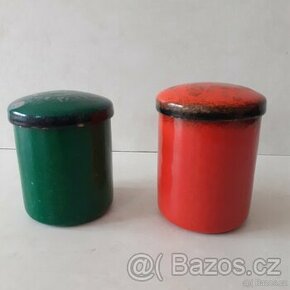 dekorativní kovové dózy s víčkem - barevný smalt - 1