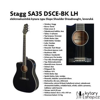 Stagg SA35 DSCE-BK LH