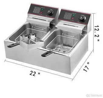 elektrická fritéza, 6L 5000W 220V, vevor