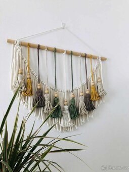 🌿 Macramé závěs na zeď – originální ruční výroba