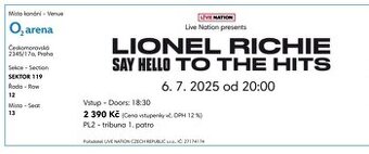 O2 aréna Lionel Richie - SAY HELLO TO THE HITS TOUR