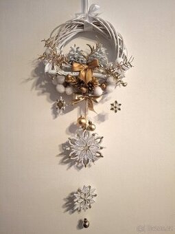 Věnec Vánoční  bílo-zlatý