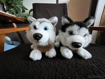 2x plyšový pejsek husky