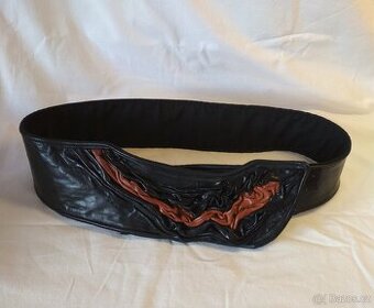 Originální dámský široký pásek-pravá kůže