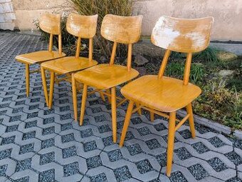 Retro dřevěné jídelní židle TON - Brusel 60. léta