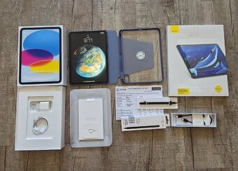 iPad 10.9 2022 ( 64GB) modrá- TOP stav, záruka, přísluš.