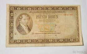 Bankovka 500 korun z roku 1946, série U