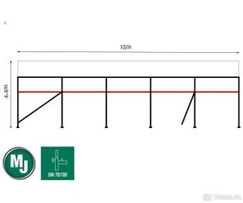 Sada rámového lešení MJ UNI 70 / Plettac 70 - 66 m2 - 1