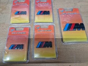 BMW M ZNAK / LOGO (2V1) – KOV,MATNÁ ČERNÁ,CELÁ SADA