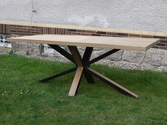 Dubový jídelní stůl - Ovada 250 cm – masivní/kov