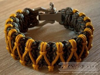 Paracord náramek (20 cm) gold - blue