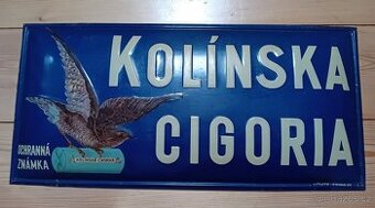 Plechová cedule Kolínska cigoria Pluto Praha TOP