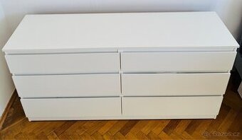Komoda se 6 zásuvkami – bílá, 140×40×72 cm (IKEA)