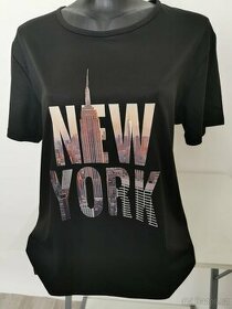 Dámské černé tričko s nápisem NEW YORK - Vel. M-M/L-L