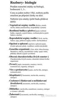 Maturitní otázky biologie - 1