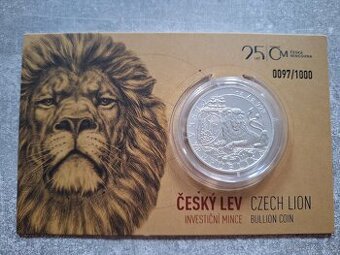 Český lev  v blistru číslovaný 2018 - 1 oz Revers proof