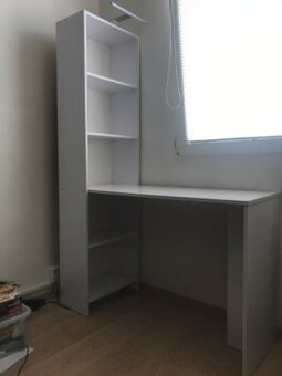 Psací stůl s regálem SMART bílý