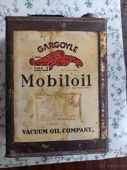Plechovka od oleje Mobiloil Gargoyle