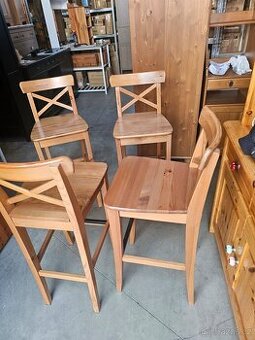 DŘEVĚNÝ BAROVÝ SET IKEA LEKSVIK