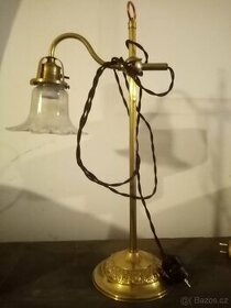 Starožitná lampa stolní mosazná - 1