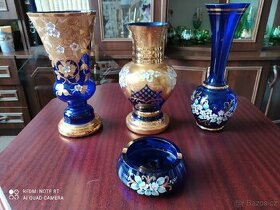 Set pohárů z Novoborského skla v modré barvě - 1