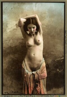 Jan Saudek - Virgin Eva - originální kolorovaná fotografie