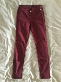 Vínové úzké skinny kalhoty Fishbone