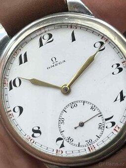 Luxusní velké 45" starožitné mechanické hodinky OMEGA _1900