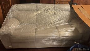 Kožená sedačka béžová