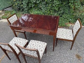 Starožitný Set nábytku - Jídelní stůl + židle