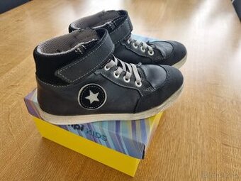 Barefoot boty Jonap 028 M černé celoroční kotníkové s hvězdo