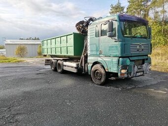 Hákový nosič Man tga + hydraulická ruka