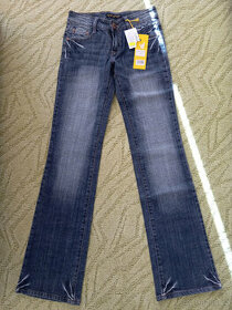 Dívčí rifle/džíny vel.27 s výšivkou - NOVÉ