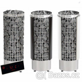 KOUPÍM  saunová kamna jakoby válcová a lavice do sauny.