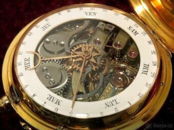 HUMBERT - DROZ KALENDER kapesní hodinky 18K 750 ZLATO