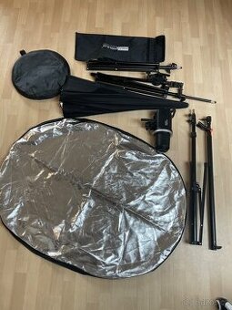 Studiový set – Godox MS300 + odpalovač, stojan, deštník, ref