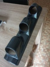 Držák na 3x budik 52mm na A sloupek, carbon look
