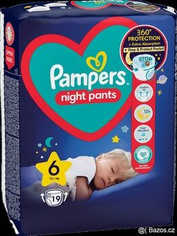 Pampers pants night - plenkové kalhotky - velikost 6