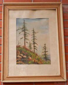 starožitný obraz Sedláček V-Rúbaniste